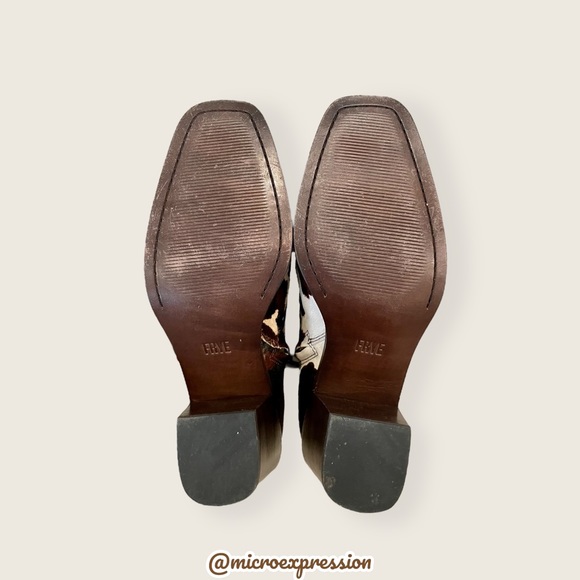 RARE Frye Georgia Short Cow Pattern Fur Leather Cowboy Pull On Western AnkleBoot - Picture 13 of 15